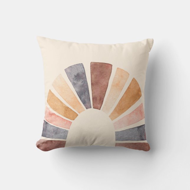 Terracotta Cream Boho Rainbow Kissen (Vorderseite)