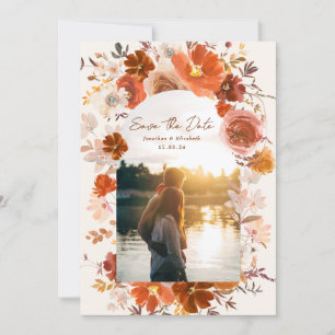 Terracotta Cream Floral Wedding Arch Foto Save The Date