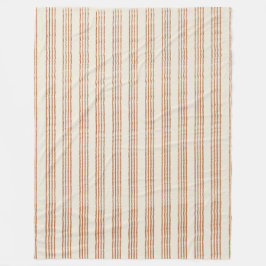 Terracotta Creme Moderner Minimalistischer Streife Fleecedecke