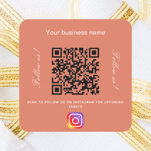 Terracotta earth business name qr code instagramm quadratischer aufkleber