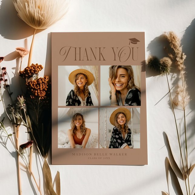 Terracotta Elegance Abschluss Danke Collage (Von Creator hochgeladen)