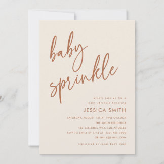 Terracotta Elegant Minimal Baby Sprinkle Einladung