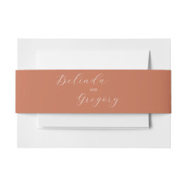 Terracotta Elegante Script Calligraphy Wedding Einladungsbanderole