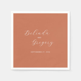 Terracotta Elegante Script Calligraphy Wedding Serviette