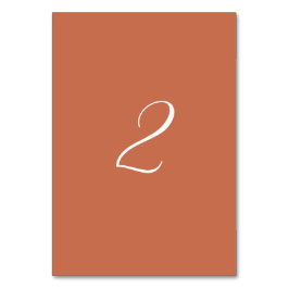 Terracotta Elegante Script Calligraphy Wedding Tischnummer