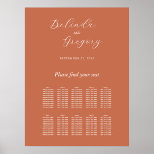 Terracotta Elegante Script Hochzeitskizze Poster