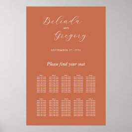 Terracotta Elegante Script Hochzeitskizze Poster