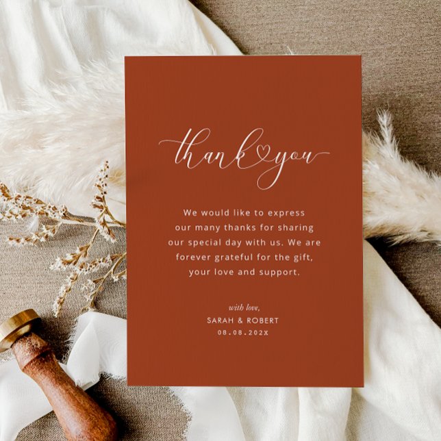 Terracotta Erdton Hochzeit danke Karte (Von Creator hochgeladen)