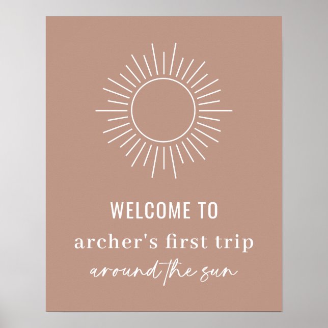 Terracotta Erster Rundgang durch die Sonne Begrüßu Poster (Vorne)