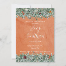 Terracotta Eucalyptus Burgundy Orange Floral
