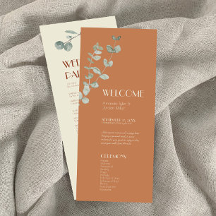Terracotta Eucalyptus Déco Programme de mariage