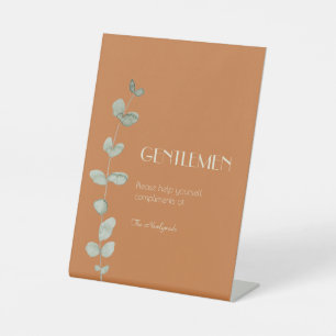 Terracotta Eucalyptus Deko Gentlemen Badezimmer Sockelschild