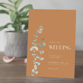 Terracotta Eucalyptus Deko Wedding Einladung