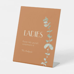 Terracotta Eucalyptus Deko Wedding Ladys Badezimme Sockelschild
