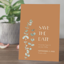 Terracotta Eucalyptus Deko Wedding Save the Date
