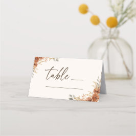 Terracotta Fall Floral Tischnummer Hochzeit Platzkarte