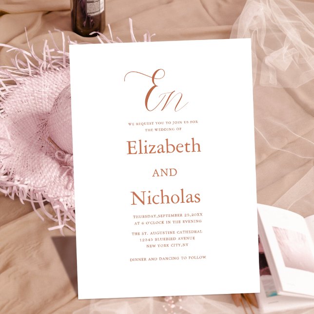 Terracotta Fall Online-Vorlage Hochzeitseinladung Einladung (Von Creator hochgeladen)