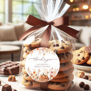 Terracotta Fall Pumpkin Brautparty Runder Aufkleber