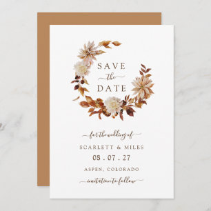 Terracotta Fall Wreath Wedding Save the Date