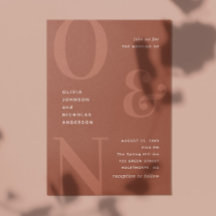 Terracotta fett gedruckte Typografie HochzeitQR-Co