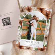 Terracotta Floral Arted Foto Save the Date
