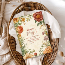 Terracotta Floral Baby in Bloom Diapper Raffle