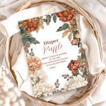 Terracotta Floral Baby in Bloom Diapper Raffle