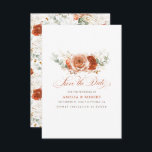 Terracotta Floral Boho Save the Date<br><div class="desc">Terracotta Blume boho speichern Datumskarten</div>