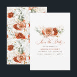 Terracotta Floral Boho Save the Date<br><div class="desc">Terracotta Blume boho speichern Datumskarten</div>