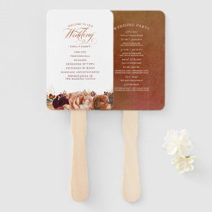 Terracotta Floral Boho Wedding Program Fächer