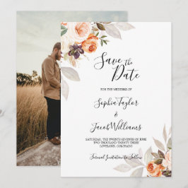 Terracotta Floral Burnt Orange Boho Hochzeit im He Save The Date