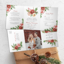 Terracotta Floral Christmas Foliage Winter Wedding