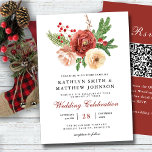 Terracotta Floral Christmas Winter Wedding QR Code Einladung<br><div class="desc">QR-Kode Elegant Terracotta Rosa Rosa Weiße Blütenweiße Weihnachtspine Winter Hochzeitseinladung Karte. Laden Sie Ihre Familie,  Freunde und Kollegen ein,  um Ihren besonderen Tag mit dieser eleganten,  stilvollen Karte zu feiern. Alle Texte sind so vorbereitet,  dass Sie sie einfach und schnell mit Ihren eigenen Details personalisieren können.</div>