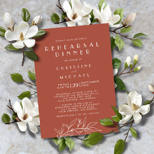 Terracotta floral Elegante Formal Wedding Probe Einladung