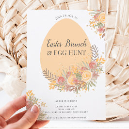 Terracotta floral Gold Ostern Brunch Ei Jagen Einladung