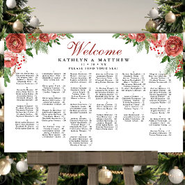 Terracotta Floral Hochzeit Alphabetisches Sitzen Poster