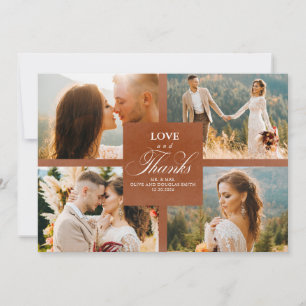 Terracotta Floral Mariage Photo Collage Merci