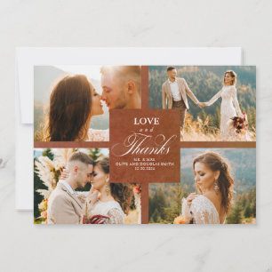 Terracotta Floral Mariage Photo Collage Merci