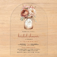 Terracotta Floral Mason Jar Bridal Shower