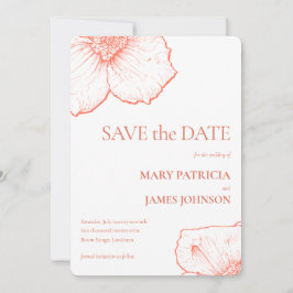 Terracotta Floral Modernes Minimalistisches ✨ Save The Date