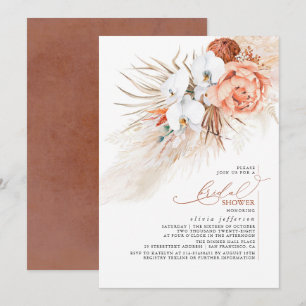 Terracotta Floral Pampas Grass Brautparty Invit Einladung