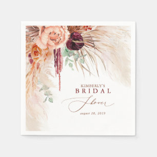 Terracotta Floral Pampas Grass Brautparty Serviette