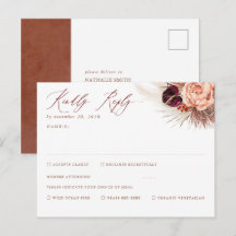 Terracotta Floral Pampas Grass UAWG Postkarte