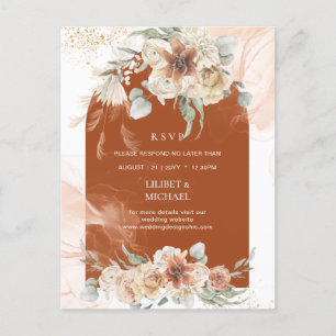 Terracotta Floral Pampas Grass UAWG WEDCA Postca Postkarte