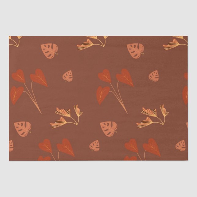 Terracotta Floral Patches Seidenpapier (Vorderseite)