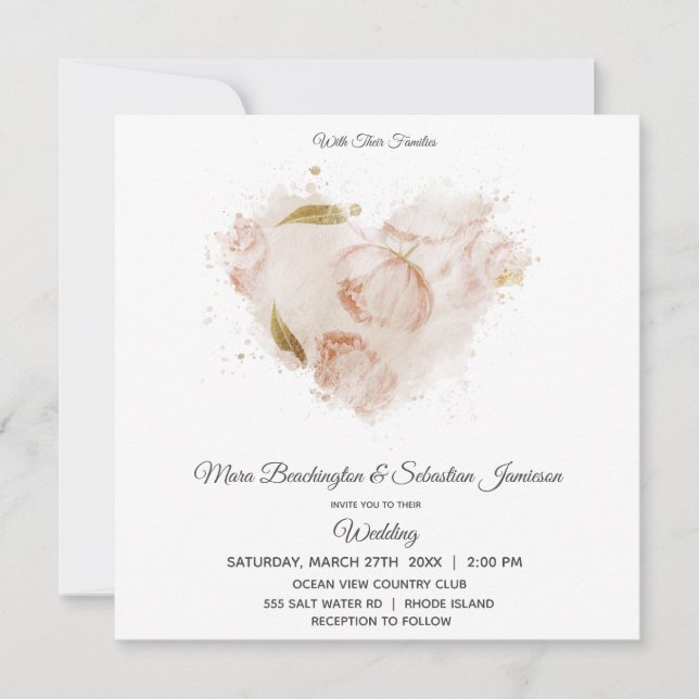 *~* Terracotta Floral QR UAWG Art AR26 Wedding Einladung (Vorderseite)