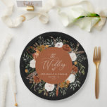 Terracotta floral rustikal elegante moderne Hochze Pappteller<br><div class="desc">Rustikale Aquarelltöne florale Hochzeitsfeier Papier Teller Dekor. Mit schönem Rost,  Terrakotta,  natürlich,  schwarz,  Marineblau und Salbei grüne Pampas Gras Eukalyptus Aquarell Details. Dieses moderne Hochzeitsdesign ist sicher,  den Stil für Ihren großen Tag Set.</div>