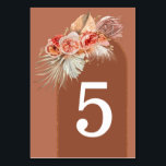 Terracotta Floral Tischnummer Cards<br><div class="desc">Terracotta Blume Hochzeit Tischnummer</div>