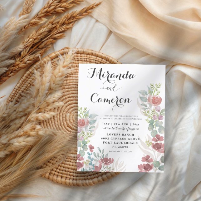 Terracotta Floral Wasserfarbenhochzeit (Von Creator hochgeladen)