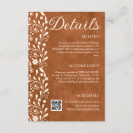 Terracotta Floral Wedding Details QR code Begleitkarte